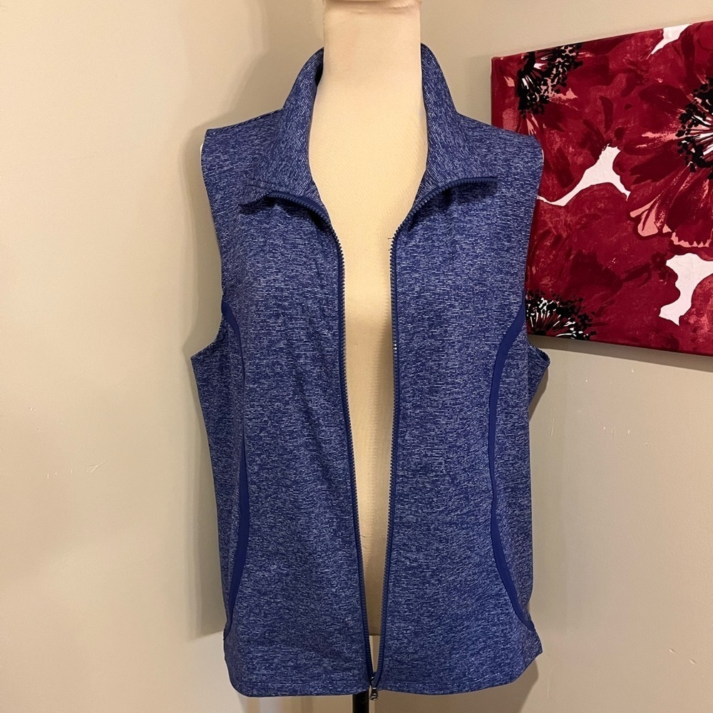 Under Armour Fitted Zip Up Stretch Vest Pocketed Heathered Purple Size XL